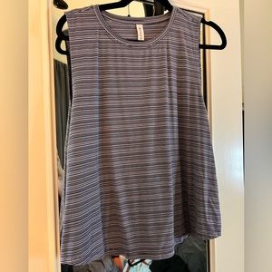 Blue and white striped Athleta tank top